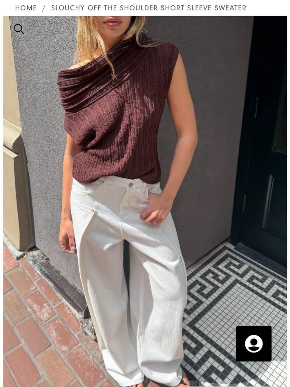 Oak and fort slouchy off the shoulder short sleeve